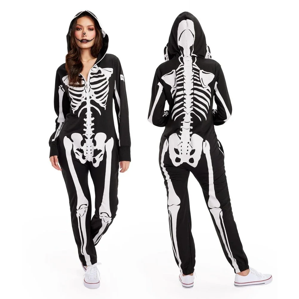 Women’s Skeleton Halloween Costume – Comfortable Adult Outfit (Medium)